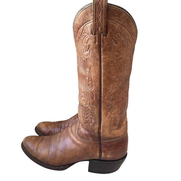 Vintage Tony Lama Cowboy Boots Size 9.5B Distressed Leather Western Riding Ranch - Picture 8 of 16